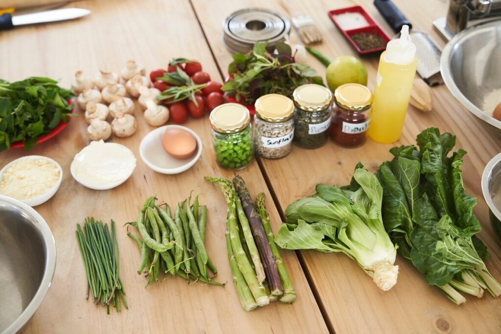 green veggies on a table